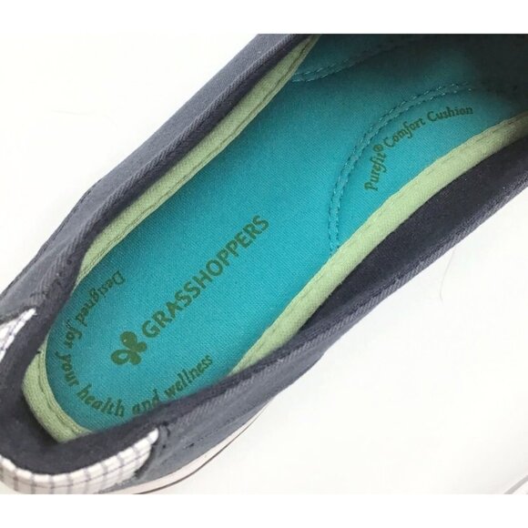 Grasshoppers Shoes Womens 7 Navy Blue Unworn Canvas Easy On Casual Comfort Cute - Picture 9 of 10